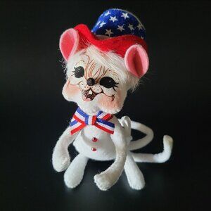 2008 Annalee Mouse 4th Of July Patriotic Plush Doll 6" Stars & Stripes